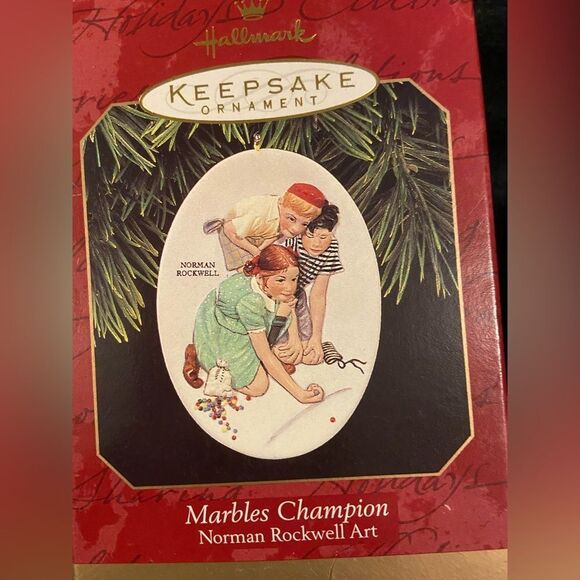 Norman Rockwell Hallmark Keepsakes Marbles Champion Ornament Vintage 1997 - Picture 1 of 7